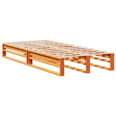 Sänky/kirjahylly ilman patjaa vahanruskea 75x190 cm täysi puu