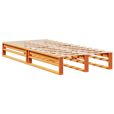 Sänky kirjahyllyllä ilman patjaa vahanrusk 100x200 cm täysi puu