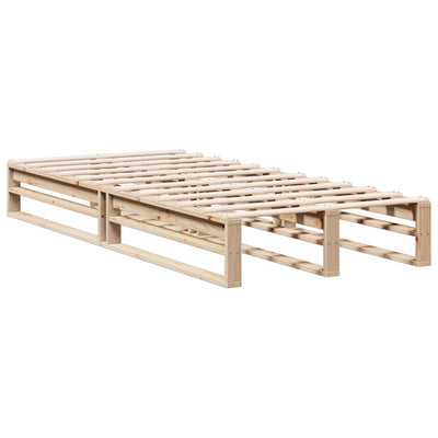Sänky kirjahyllyllä ilman patjaa 90x200 cm täysi mänty