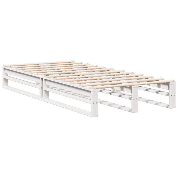Sänky kirjahyllyllä ei patjaa valkoinen 90x200 cm täysi mänty