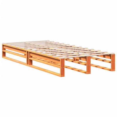 Sänky/kirjahylly ei patjaa vahanruskea 100x200 cm täysi mänty