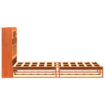 Vahanruskea sänky/kirjahylly ei patjaa Bulucz 100x200cm (mänty)