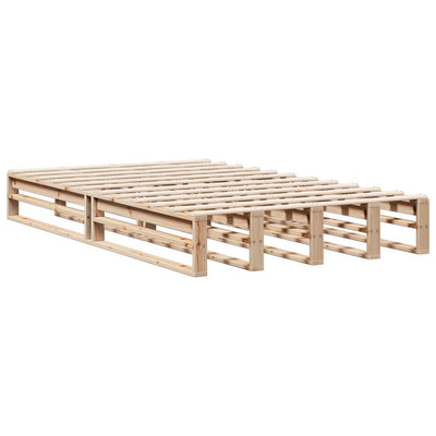 Sänky kirjahyllyllä ilman patjaa 135x190 cm täysi mänty