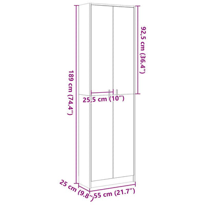 Eteisen vaatekaappi Sonoma tammi 55x25x189 cm lastulevy