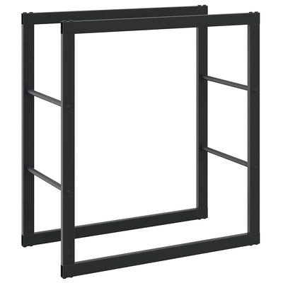 Polttopuuteline musta 55x30x61 cm teräs