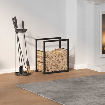 Musta polttopuuteline Enon 55x30x61cm (teräs)