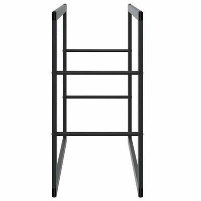 Polttopuuteline musta 55x30x61 cm teräs