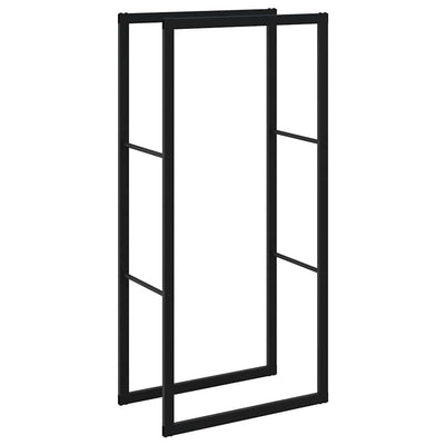 Polttopuuteline musta 55x30x116 cm teräs
