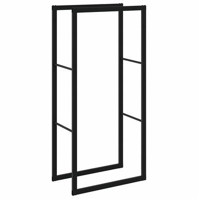 Polttopuuteline musta 55x30x116 cm teräs