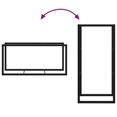Musta polttopuuteline Enon 55x30x116cm (teräs)