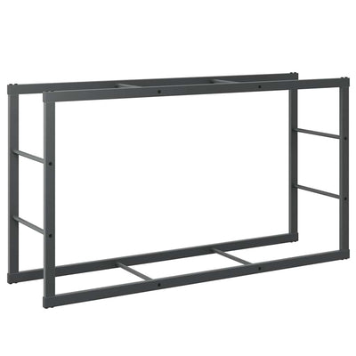 Polttopuuteline musta 110x30x61 cm teräs