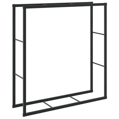 Polttopuuteline musta 110x30x116 cm teräs
