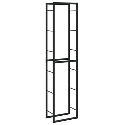 Polttopuuteline musta 50x30x209 cm teräs