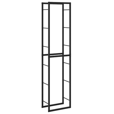 Polttopuuteline musta 50x30x209 cm teräs