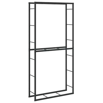 Polttopuuteline musta 100x30x209 cm teräs