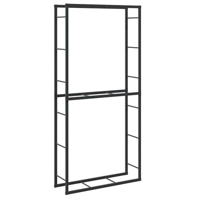 Polttopuuteline musta 100x30x209 cm teräs