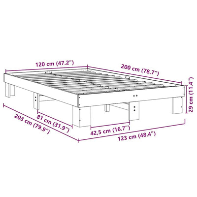 Sängynrunko ilman patjaa Elorian 120x200cm (massiivipuutammea)