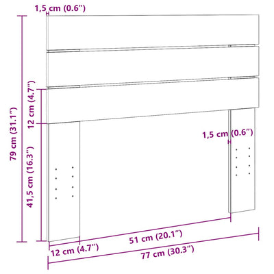 Sängynpääty 75 cm massiivipuutammea