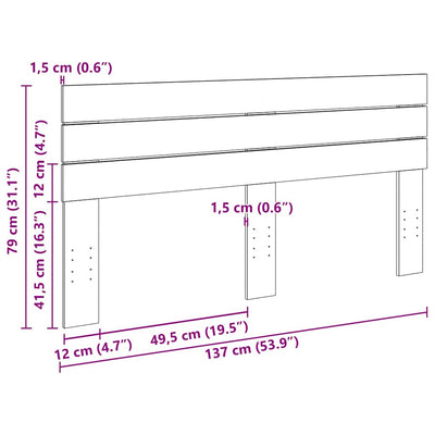 Sängynpääty 135 cm Massiivipuutammea