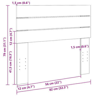 Sängynpääty 80 cm massiivipuutammea