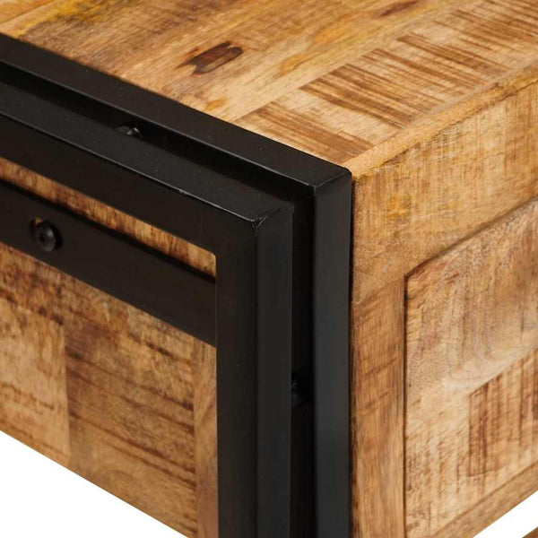 Konsolipöydät 2 kpl Ruskea 161 x 33 x 75 cm Kiinteä mango puu