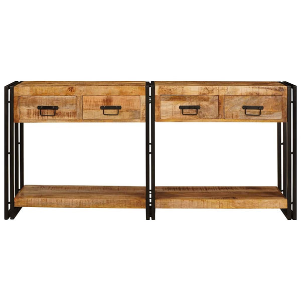 Konsolipöydät 2 kpl Ruskea 161 x 33 x 75 cm Kiinteä mango puu