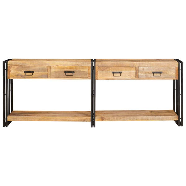 Konsolipöydät 2 kpl Ruskea 200 x 33 x 75 cm Kiinteä mango puu
