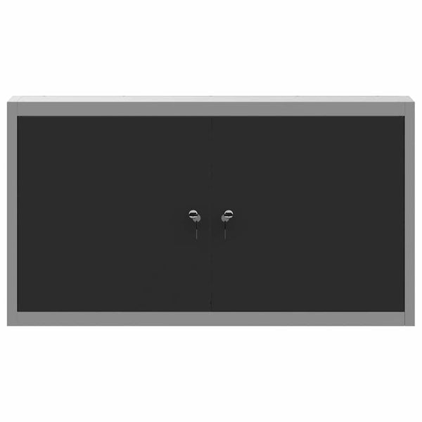 Työkalukaappi hyllyllä Mustat ja harmaa 100 x 20 x 55 cm Teräs