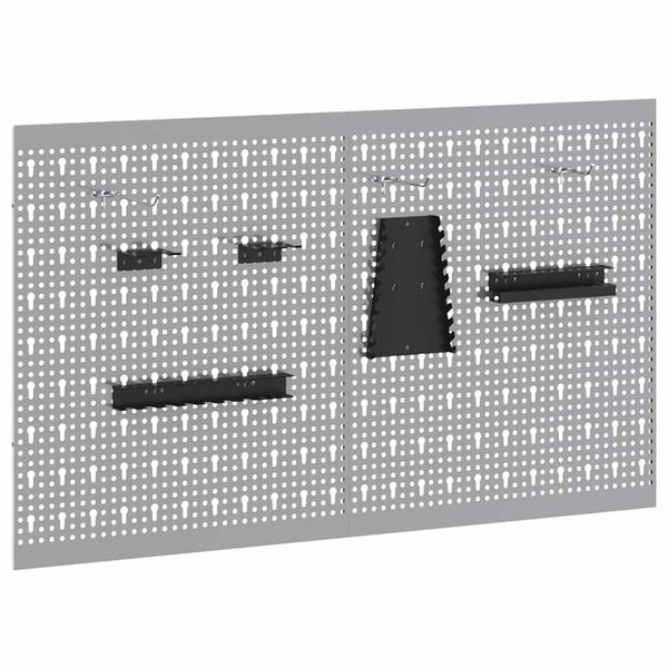 Työkaluseinäpaneeli 2 kpl Harmaa 100 x 1 x 60 cm Teräs