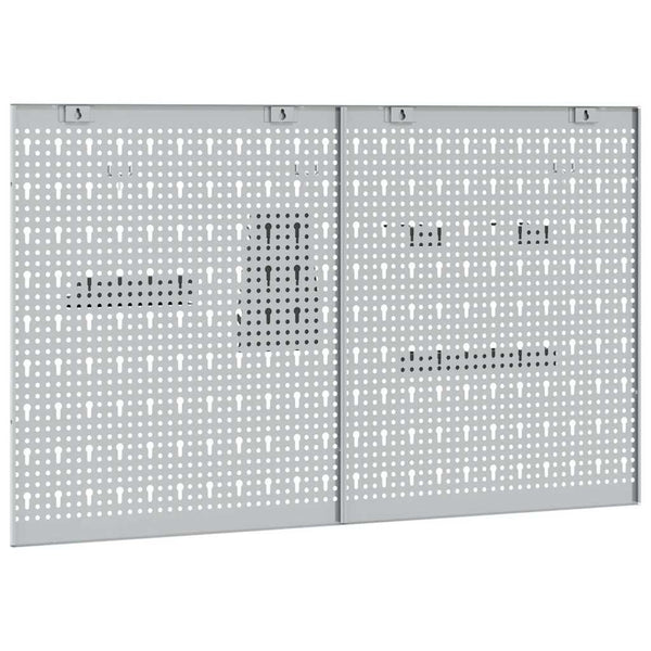 Työkaluseinäpaneeli 2 kpl Harmaa 100 x 1 x 60 cm Teräs