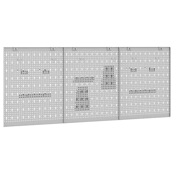 Työkaluseinäpaneeli 3 kpl Harmaa 150 x 1 x 60 cm