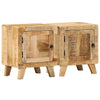 yöpöytäkaappi 2 kpl 40x32x46 cm massiivipuuta karkea mango