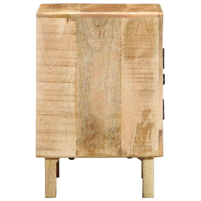 yöpöytäkaappi 2 kpl 40x32x46 cm massiivipuuta karkea mango