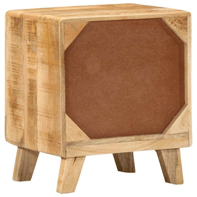 yöpöytäkaappi 2 kpl 40x32x46 cm massiivipuuta karkea mango
