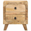 yöpöytäkaappi 2 kpl 40x32x46 cm massiivipuuta karkea mango