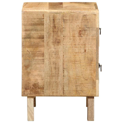 yöpöytäkaappi 2 kpl 40x32x46 cm massiivipuuta karkea mango
