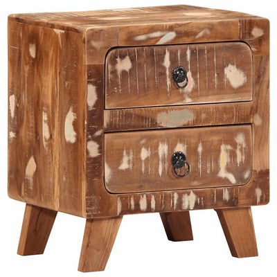 yöpöytäkaappi 2 kpl 40x32x46 cm massiivipuu kierrätetty