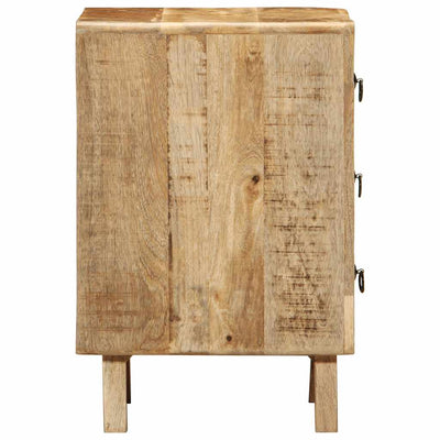 yöpöytäkaappi 2 kpl 37x32x50 cm massiivipuuta karkea mango