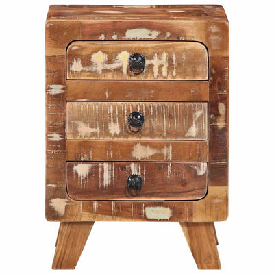 yöpöytäkaappi 2 kpl 37x32x50 cm massiivipuu kierrätetty