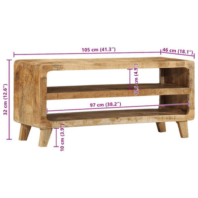 TV-kaappi 105x46x32 cm Massiivipuuta Karkea Mango