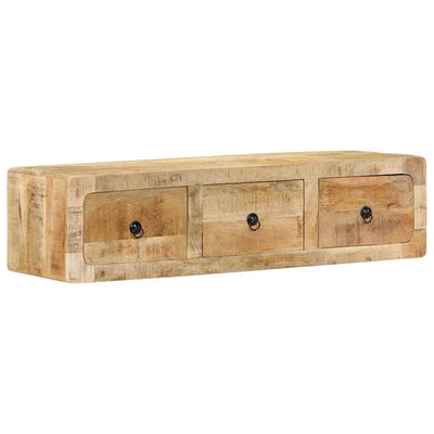 Seinä-TV-kaappi 100x32x25 cm Massiivipuuta Karkea Mango