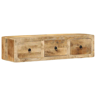 Seinä-TV-kaappi 100x32x25 cm Massiivipuuta Karkea Mango