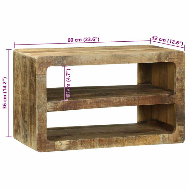 TV-kaappi hyllyllä Ruskea 60 x 32 x 36 cm Täysi Mangopuu