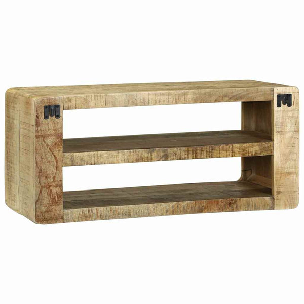 TV-kaappi hyllyllä Ruskea 80 x 32 x 36 cm Täysi Mangopuu