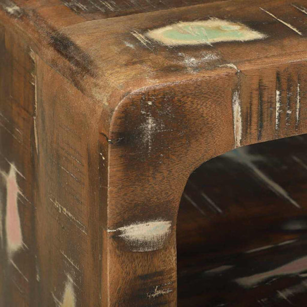 TV-yksikkö hyllyllä 2 pcs Monivärinen täysi uusiokäytetty puu