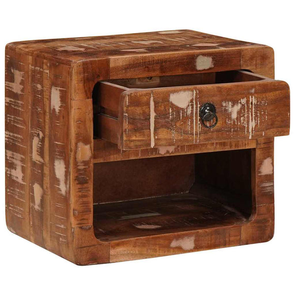 Seinälle kiinnitettävä yöpöytäkaappi hyllyllä Monivärinen