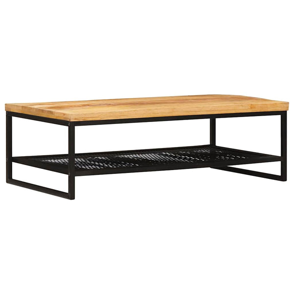 Sohvapöytä Ruskea ja musta 110 x 55 x 35 cm Kiinteä mango puu