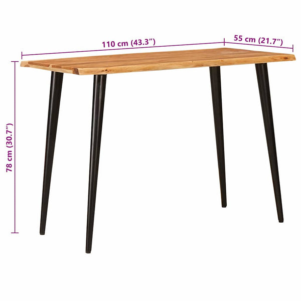 Ruokapöydät Ruskea ja musta 110 x 55 x 78 cm Kiinteä mango puu