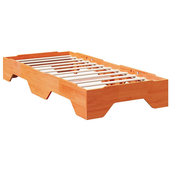 Sängynrunko Ei Patja Pinottava Vaha Ruskea 90x200cm Massiivipuu