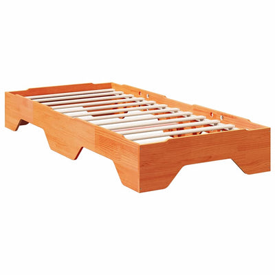 Sängynrunko Ei Patja Pinottava Vaha Ruskea 80x200cm Massiivipuu